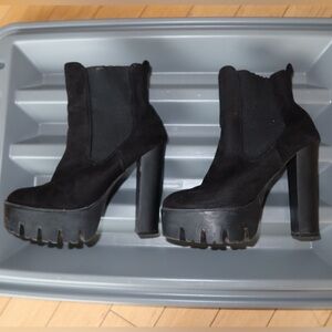 Black Women's Platform Ankle Boots